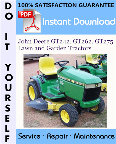 Thumbnail John Deere GT242, GT262, GT275 Lawn and Garden Tractors Technical Manual ☆
