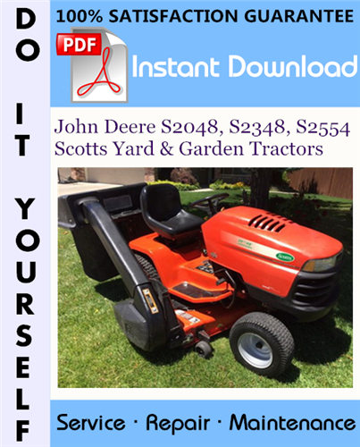 Thumbnail John Deere S2048, S2348, S2554 Scotts Yard & Garden Tractors Technical Manual ☆