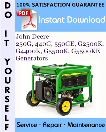 Thumbnail John Deere 250G, 440G, 550GE, G2500K, G4400K, G5500K, G5500KE Generators Technical Manual ☆