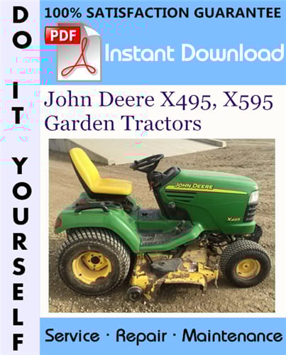 Thumbnail John Deere X495, X595 Garden Tractors Technical Manual ☆