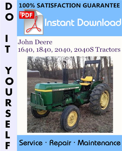 Thumbnail John Deere 1640, 1840, 2040, 2040S Tractors Technical Manual ☆
