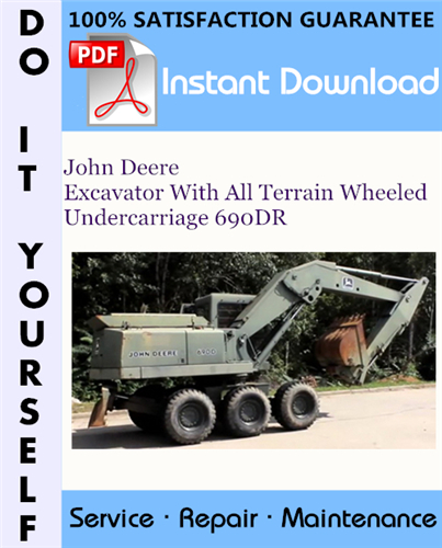 Thumbnail John Deere Excavator With All Terrain Wheeled Undercarriage 690DR Technical Manual ☆