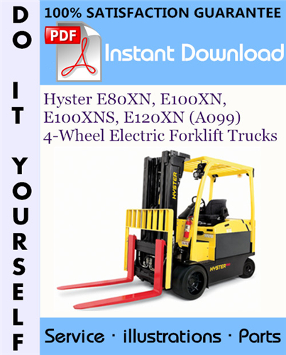 Thumbnail Hyster E80XN, E100XN, E100XNS, E120XN (A099) 4-Wheel Electric Forklift Trucks Parts Manual ☆