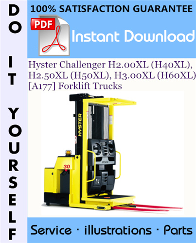 Thumbnail Hyster Challenger H2.00XL (H40XL), H2.50XL (H50XL), H3.00XL (H60XL) [A177] Forklift Trucks Parts Manual ☆