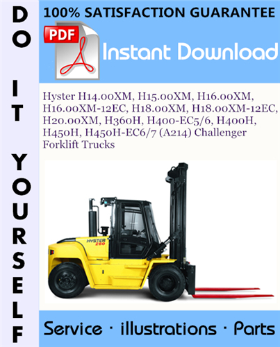 Thumbnail Hyster H14.00XM, H15.00XM, H16.00XM, H16.00XM-12EC, H18.00XM, H18.00XM-12EC, H20.00XM, H360H, H400-EC5/6, H400H, H450H, H450H-EC6/7 (A214) Challenger Forklift Trucks Parts Manual ☆