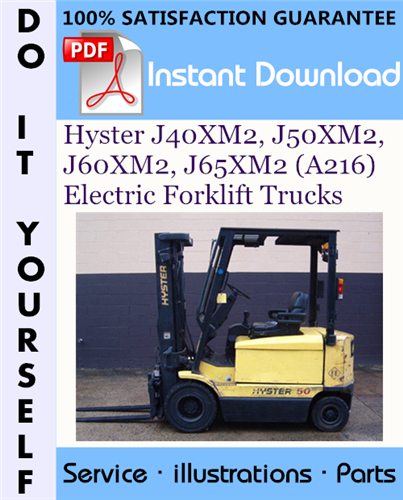 Thumbnail Hyster J40XM2, J50XM2, J60XM2, J65XM2 (A216) Electric Forklift Trucks Parts Manual ☆