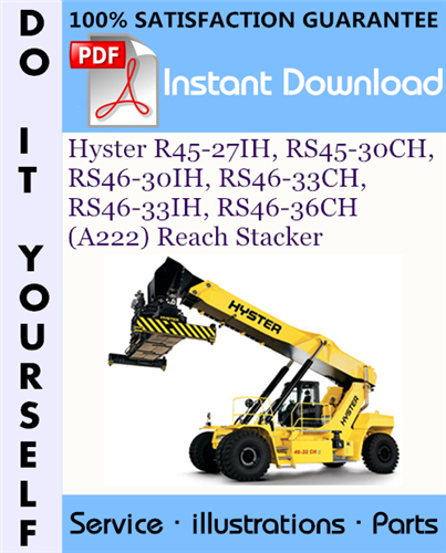 Thumbnail Hyster R45-27IH, RS45-30CH, RS46-30IH, RS46-33CH, RS46-33IH, RS46-36CH (A222) Reach Stacker Parts Manual ☆