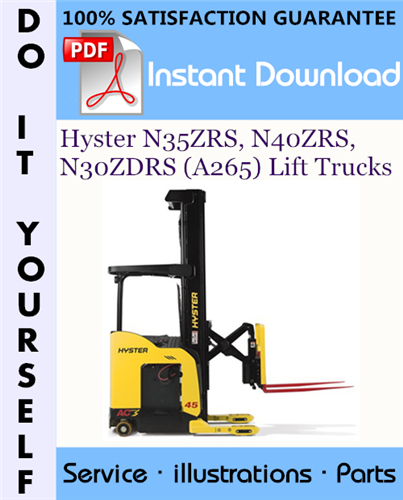 Thumbnail Hyster N35ZRS, N40ZRS, N30ZDRS (A265) Lift Trucks Parts Manual ☆