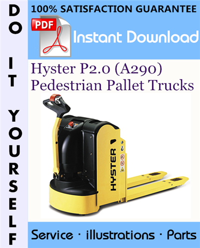 Thumbnail Hyster P2.0 (A290) Pedestrian Pallet Trucks Parts Manual ☆