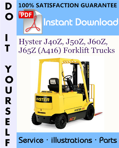 Thumbnail Hyster J40Z, J50Z, J60Z, J65Z (A416) Forklift Trucks Parts Manual ☆