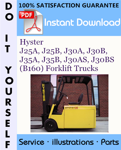 Thumbnail Hyster J25A, J25B, J30A, J30B, J35A, J35B, J30AS, J30BS (B160) Forklift Trucks Parts Manual ☆