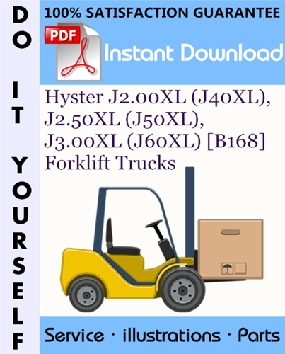 Thumbnail Hyster J2.00XL (J40XL), J2.50XL (J50XL), J3.00XL (J60XL) [B168] Forklift Trucks Parts Manual ☆