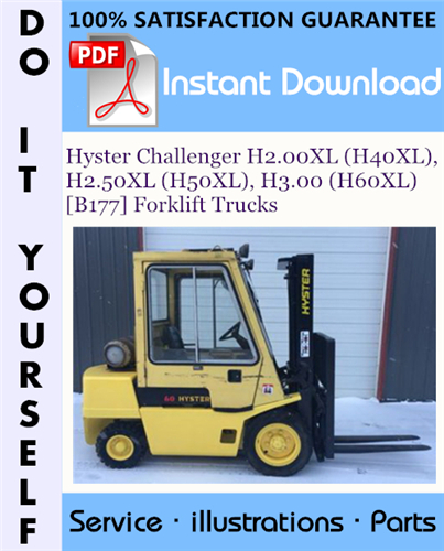 Thumbnail Hyster Challenger H2.00XL (H40XL), H2.50XL (H50XL), H3.00 (H60XL) [B177] Forklift Trucks Parts Manual ☆