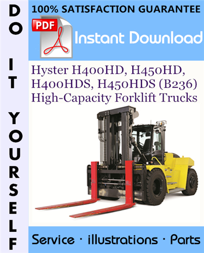 Thumbnail Hyster H400HD, H450HD, H400HDS, H450HDS (B236) High-Capacity Forklift Trucks Parts Manual ☆