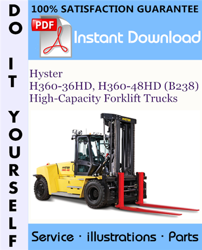 Thumbnail Hyster H360-36HD, H360-48HD (B238) High-Capacity Forklift Trucks Parts Manual ☆