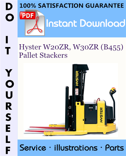 Thumbnail Hyster W20ZR, W30ZR (B455) Pallet Stackers Parts Manual ☆