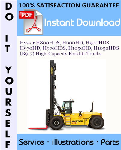 Thumbnail Hyster H800HDS, H900HD, H900HDS, H970HD, H970HDS, H1050HD, H1050HDS (B917) High-Capacity Forklift Trucks Parts Manual ☆