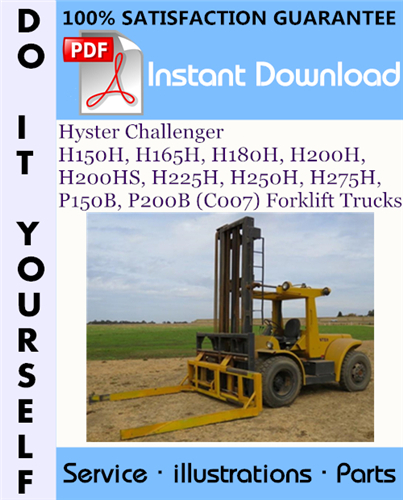 Thumbnail Hyster Challenger H150H, H165H, H180H, H200H, H200HS, H225H, H250H, H275H, P150B, P200B (C007) Forklift Trucks Parts Manual ☆