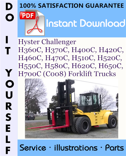 Thumbnail Hyster Challenger H360C, H370C, H400C, H420C, H460C, H470C, H510C, H520C, H550C, H580C, H620C, H650C, H700C (C008) Forklift Trucks Parts Manual ☆