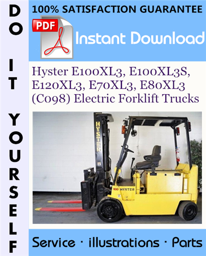 Thumbnail Hyster E100XL3, E100XL3S, E120XL3, E70XL3, E80XL3 (C098) Electric Forklift Trucks Parts Manual ☆