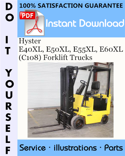 Thumbnail Hyster E40XL, E50XL, E55XL, E60XL (C108) Forklift Trucks Parts Manual ☆