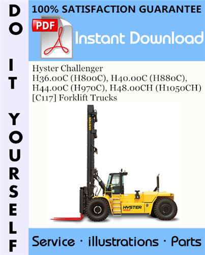 Thumbnail Hyster Challenger H36.00C (H800C), H40.00C (H880C), H44.00C (H970C), H48.00CH (H1050CH) [C117] Forklift Trucks Parts Manual ☆
