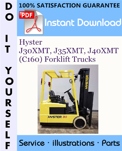 Thumbnail Hyster J30XMT, J35XMT, J40XMT (C160) Forklift Trucks Parts Manual ☆