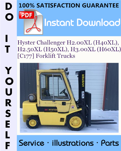 Thumbnail Hyster Challenger H2.00XL (H40XL), H2.50XL (H50XL), H3.00XL (H60XL) [C177] Forklift Trucks Parts Manual ☆