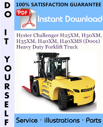 Thumbnail Hyster Challenger H25XM, H30XM, H35XM, H40XM, H40XMS (D001) Heavy Duty Forklift Truck Parts Manual ☆