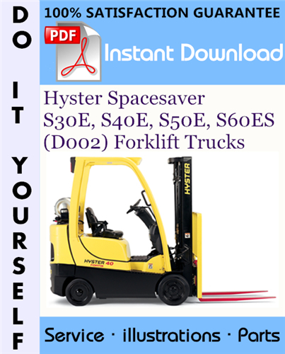 Thumbnail Hyster Spacesaver S30E, S40E, S50E, S60ES (D002) Forklift Trucks Parts Manual ☆