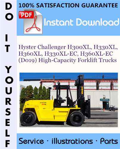 Thumbnail Hyster Challenger H300XL, H330XL, H360XL, H330XL-EC, H360XL-EC (D019) High-Capacity Forklift Trucks Parts Manual ☆