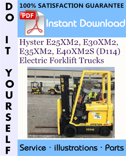 Thumbnail Hyster E25XM2, E30XM2, E35XM2, E40XM2S (D114) Electric Forklift Trucks Parts Manual ☆