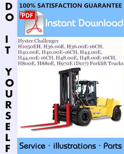 Thumbnail Hyster Challenger H1050EH, H36.00E, H36.00E-16CH, H40.00E, H40.00E-16CH, H44.00E, H44.00E-16CH, H48.00E, H48.00E-16CH, H800E, H880E, H970E (D117) Forklift Trucks Parts Manual ☆