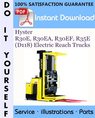 Thumbnail Hyster R30E, R30EA, R30EF, R35E (D118) Electric Reach Trucks Parts Manual ☆