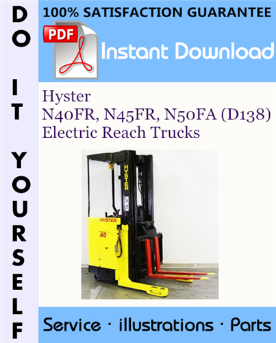 Thumbnail Hyster N40FR, N45FR, N50FA (D138) Electric Reach Trucks Parts Manual ☆