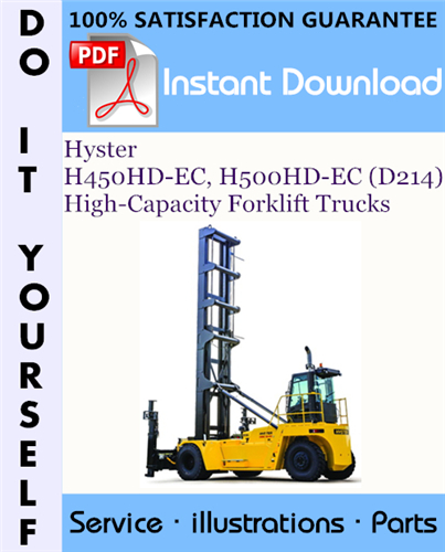 Thumbnail Hyster H450HD-EC, H500HD-EC (D214) High-Capacity Forklift Trucks Parts Manual ☆
