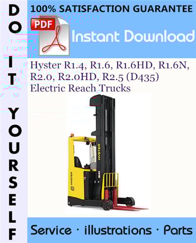 Thumbnail Hyster R1.4, R1.6, R1.6HD, R1.6N, R2.0, R2.0HD, R2.5 (D435) Electric Reach Trucks Parts Manual ☆