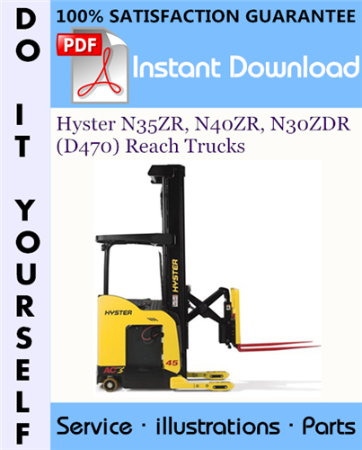 Thumbnail Hyster N35ZR, N40ZR, N30ZDR (D470) Reach Trucks Parts Manual ☆