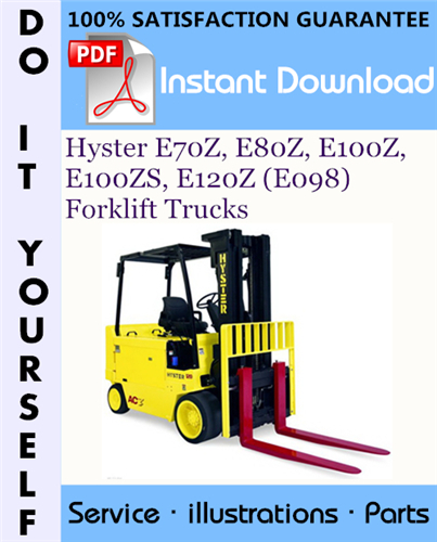 Thumbnail Hyster E70Z, E80Z, E100Z, E100ZS, E120Z (E098) Forklift Trucks Parts Manual ☆
