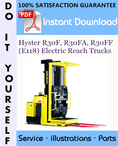 Thumbnail Hyster R30F, R30FA, R30FF (E118) Electric Reach Trucks Parts Manual ☆