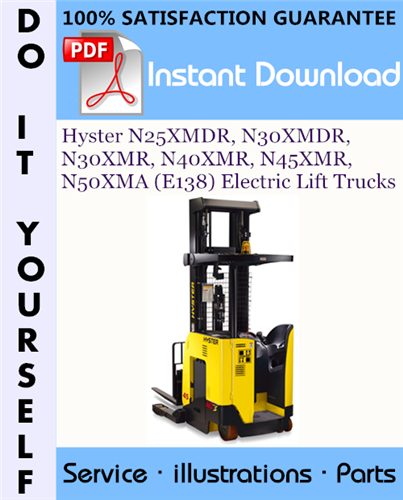 Thumbnail Hyster N25XMDR, N30XMDR, N30XMR, N40XMR, N45XMR, N50XMA (E138) Electric Lift Trucks Parts Manual ☆