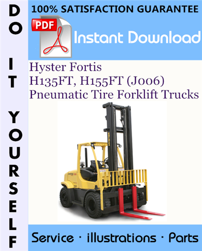 Thumbnail Hyster Fortis H135FT, H155FT (J006) Pneumatic Tire Forklift Trucks Parts Manual ☆