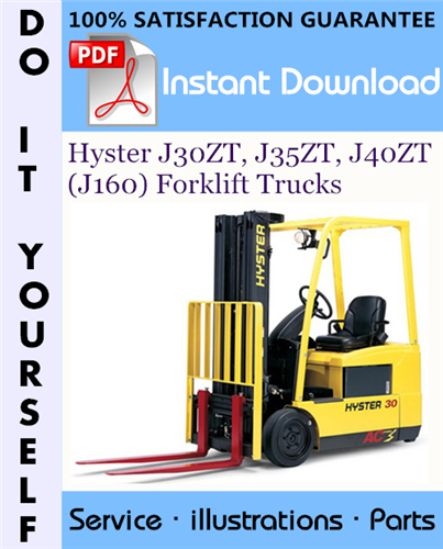 Thumbnail Hyster J30ZT, J35ZT, J40ZT (J160) Forklift Trucks Parts Manual ☆