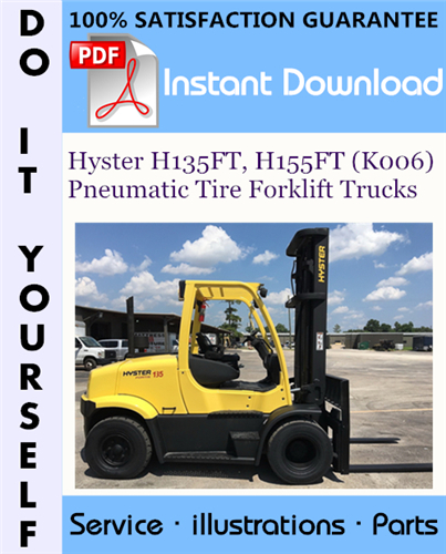 Thumbnail Hyster H135FT, H155FT (K006) Pneumatic Tire Forklift Trucks Parts Manual ☆