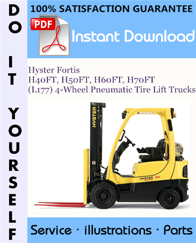 Thumbnail Hyster Fortis H40FT, H50FT, H60FT, H70FT (L177) 4-Wheel Pneumatic Tire Lift Trucks Parts Manual ☆