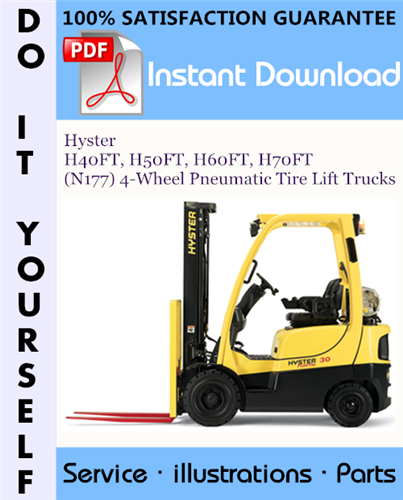 Thumbnail Hyster H40FT, H50FT, H60FT, H70FT (N177) 4-Wheel Pneumatic Tire Lift Trucks Parts Manual ☆