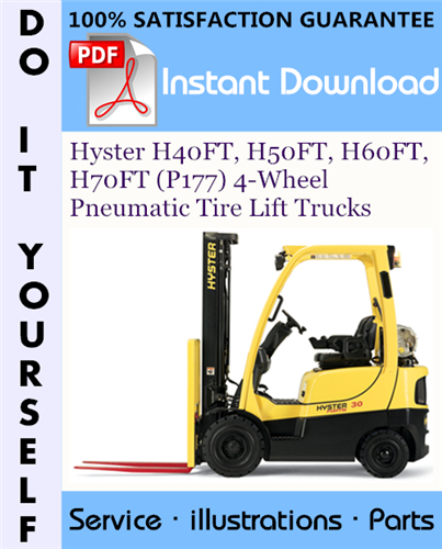 Thumbnail Hyster H40FT, H50FT, H60FT, H70FT (P177) 4-Wheel Pneumatic Tire Lift Trucks Parts Manual ☆