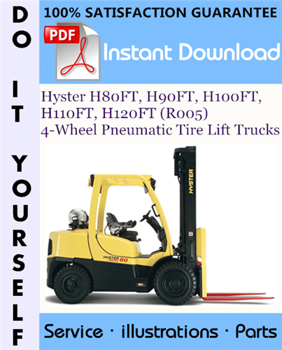 Thumbnail Hyster H80FT, H90FT, H100FT, H110FT, H120FT (R005) 4-Wheel Pneumatic Tire Lift Trucks Parts Manual ☆
