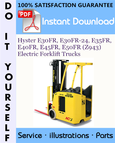 Thumbnail Hyster E30FR, E30FR-24, E35FR, E40FR, E45FR, E50FR (Z943) Electric Forklift Trucks Parts Manual ☆