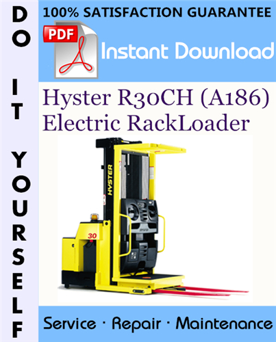 Thumbnail Hyster R30CH (A186) Electric RackLoader Service Repair Workshop Manual ☆